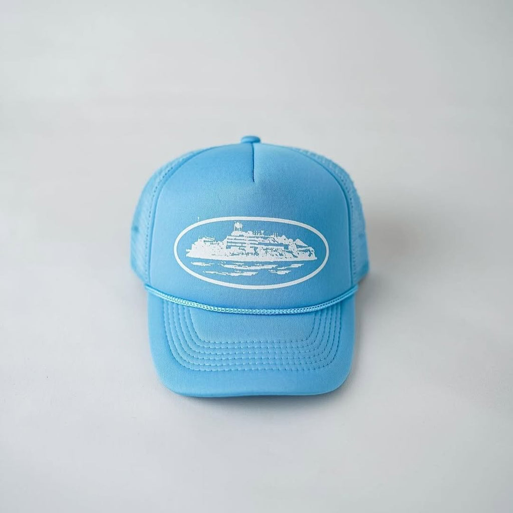Corteiz Alcatraz Trucker Hat Baby Blue