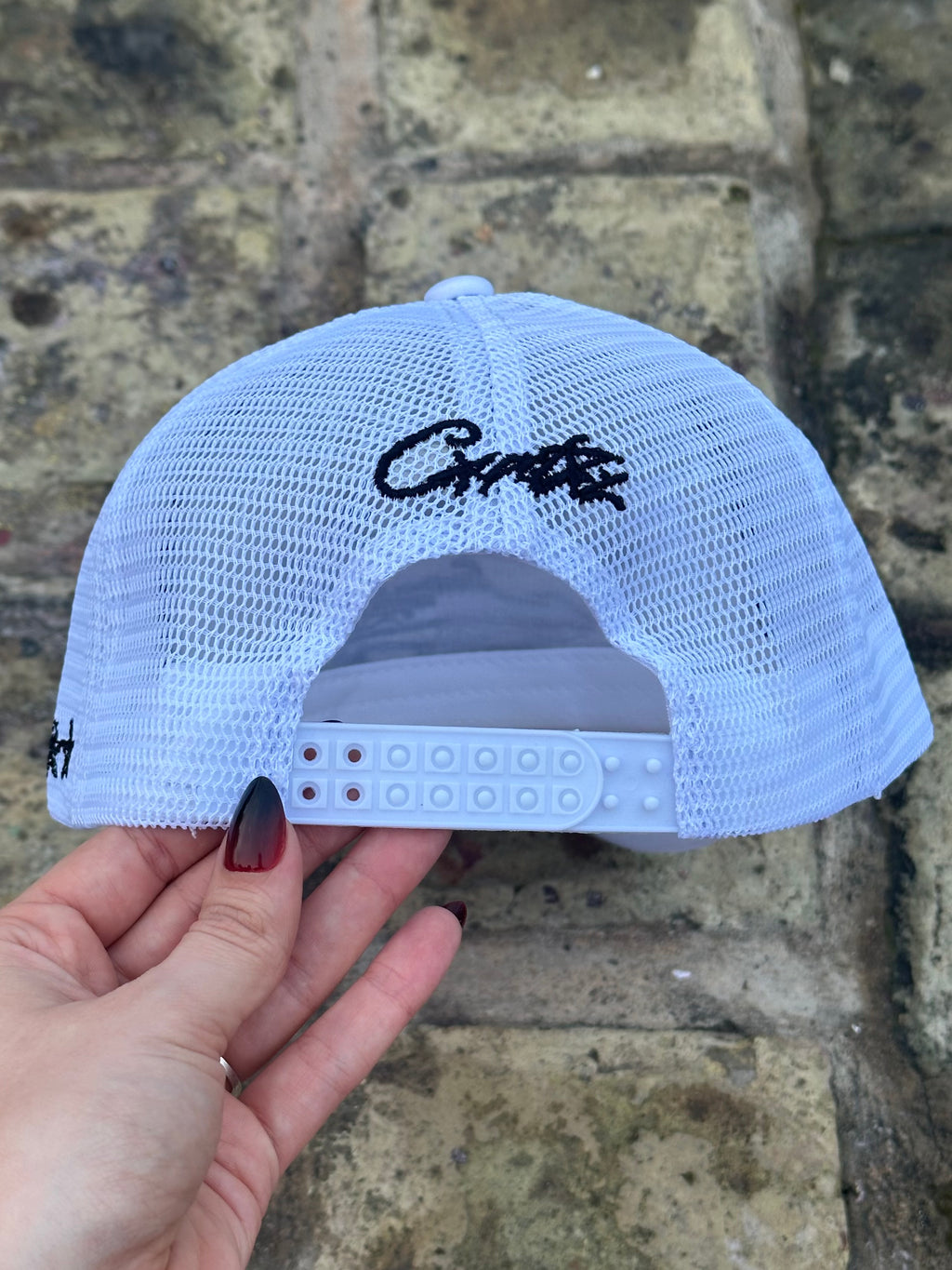 Corteiz 5 Starz Alcatraz trucker hat White