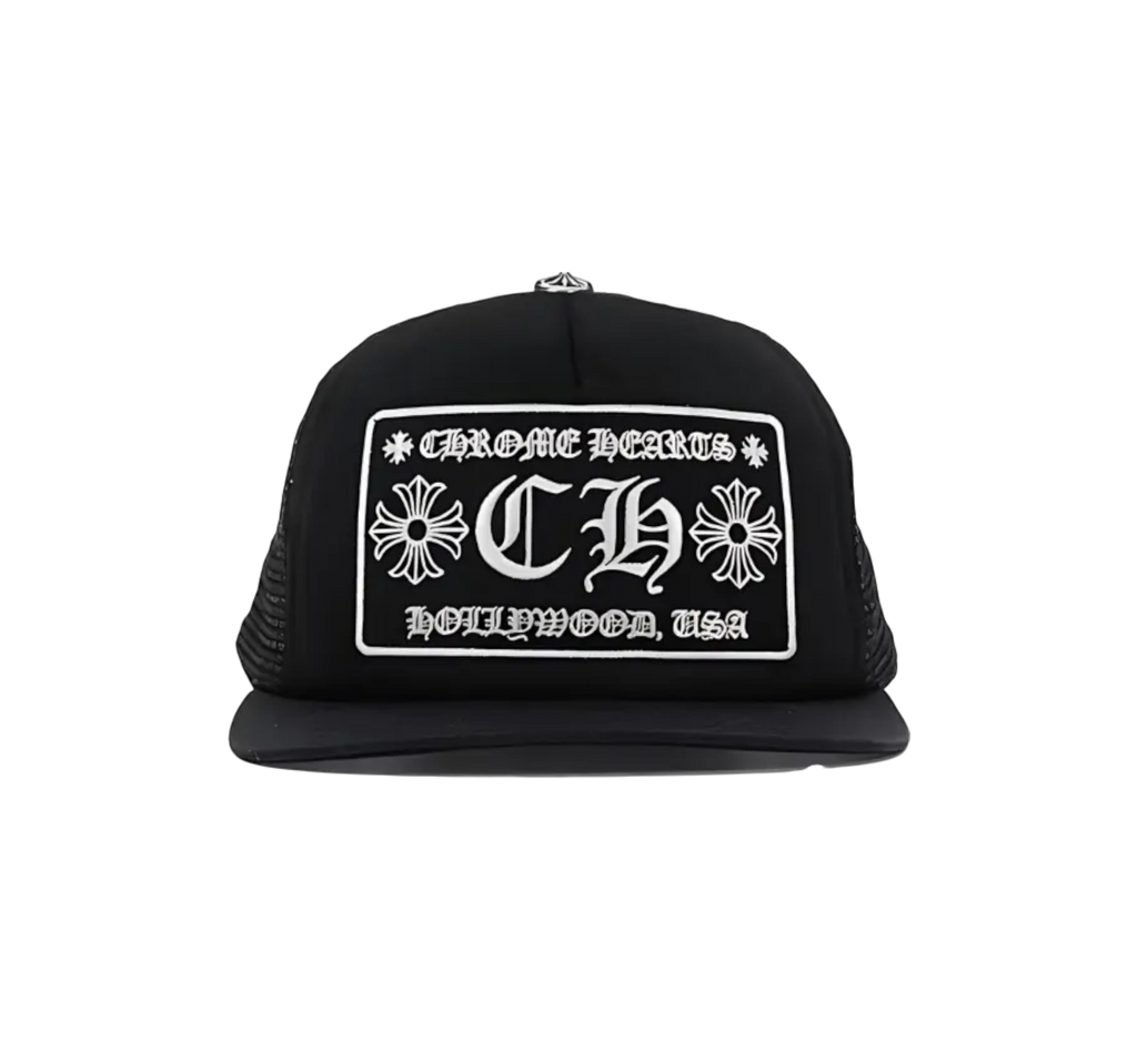 Chrome Hearts CH Hollywood Trucker Hat "Black/Black"