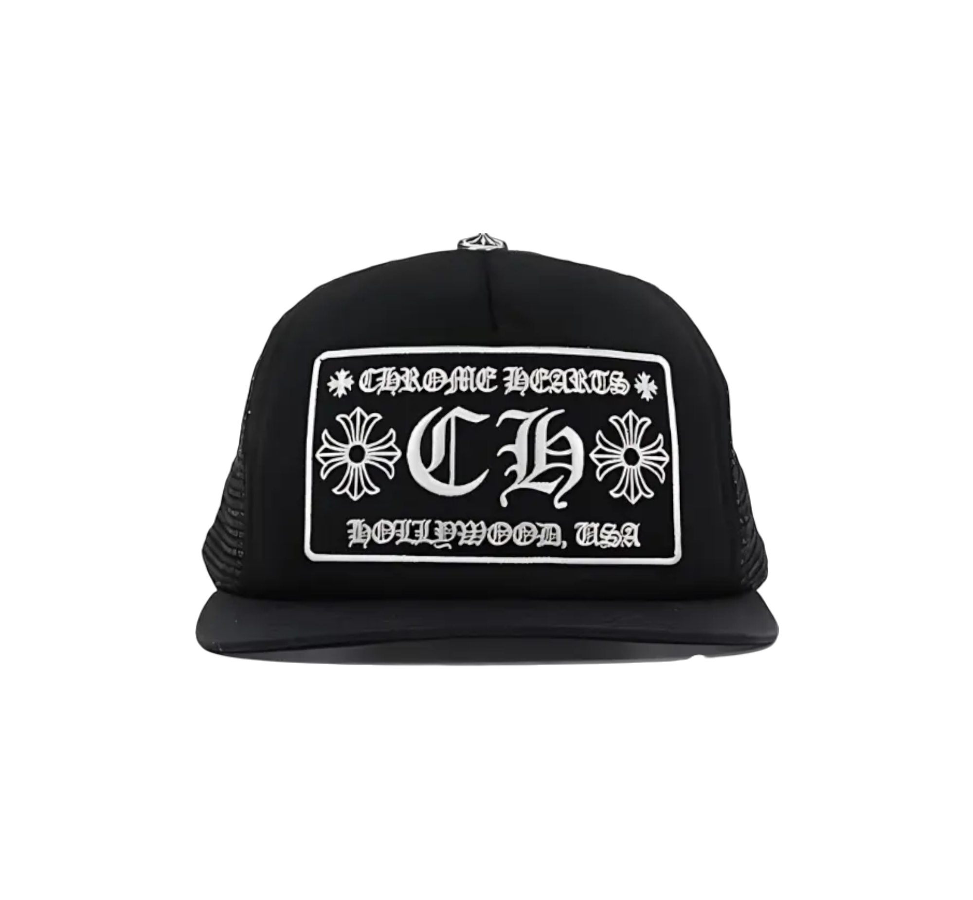 Chrome Hearts CH Hollywood Trucker Hat "Black/Black"