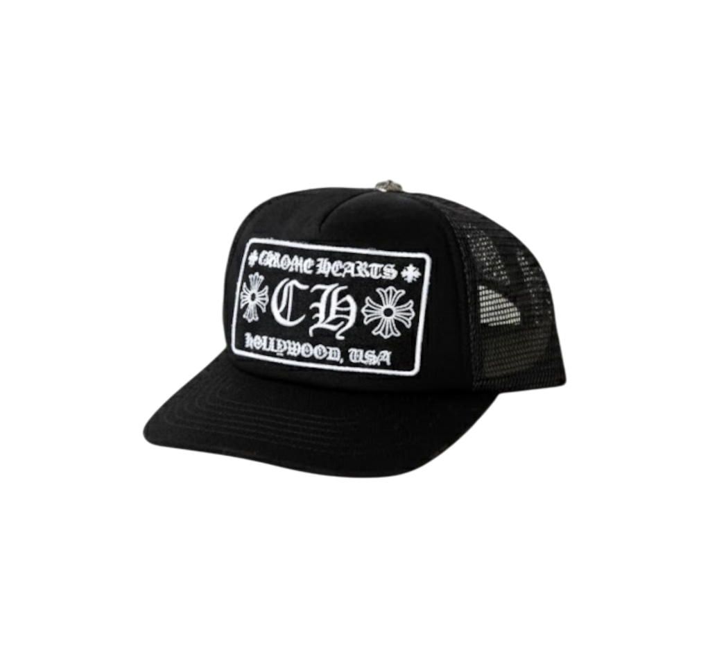 Chrome Hearts CH Hollywood Trucker Hat "Black/Black"