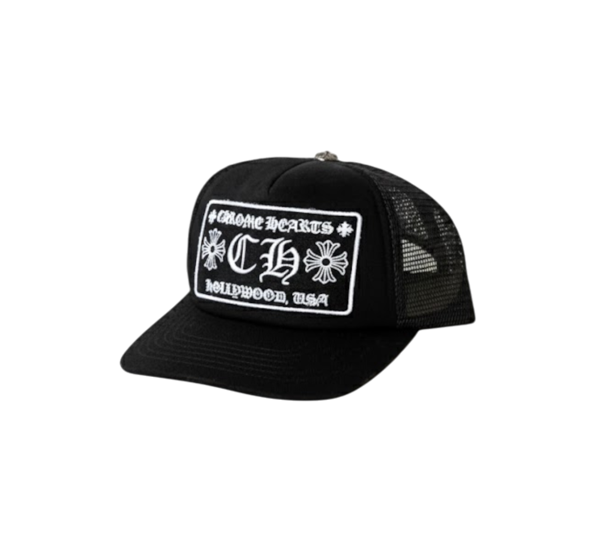 Chrome Hearts CH Hollywood Trucker Hat "Black/Black"