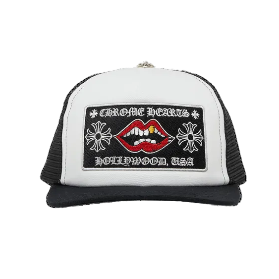 White Chrome Hearts Chomper Hollywood baseball cap