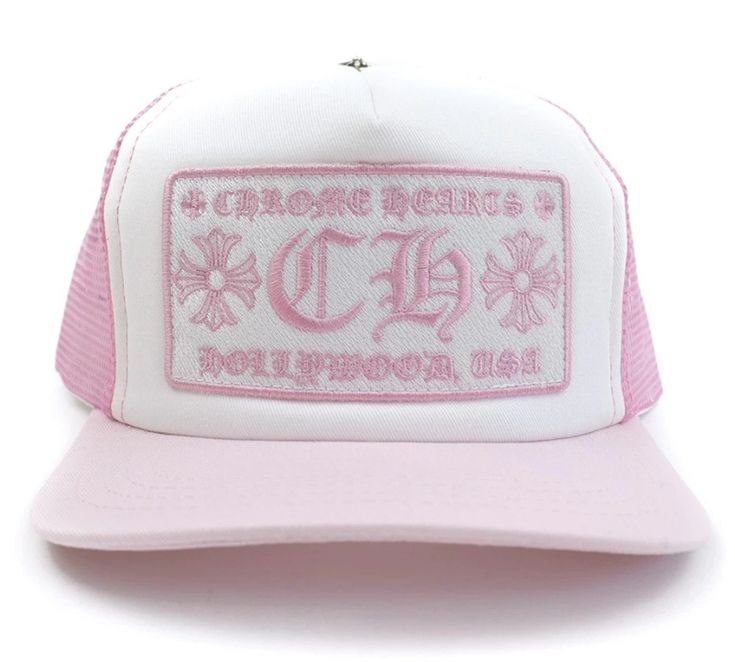 Pink Chrome Hearts CH Hollywood baseball cap
