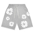 Grey denim tears short