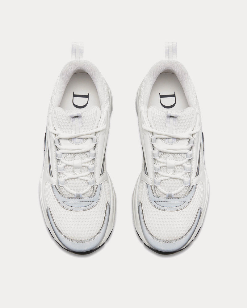Dior - B22 Technical Mesh & Calfskin White / Silver-Tone Low Top Sneakers