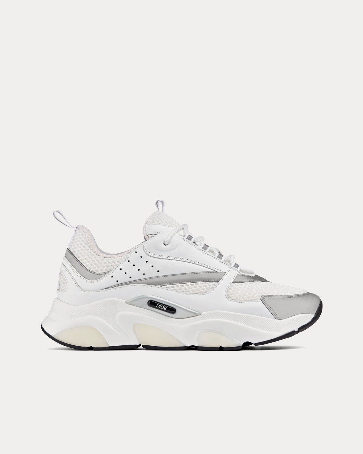 Dior - B22 Technical Mesh & Calfskin White / Silver-Tone Low Top Sneakers