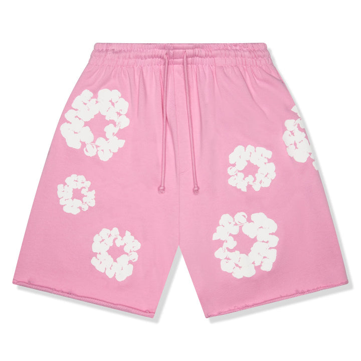Pink denim tears short