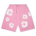 Pink denim tears short